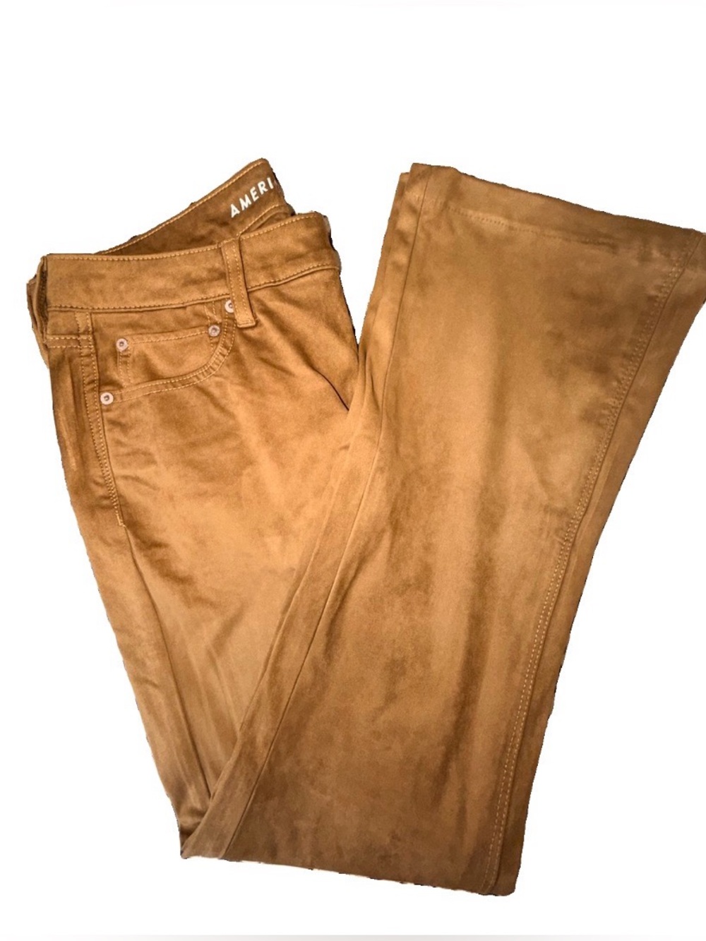 AMERICAN EAGLE Women’s Pants Boot Cut Super Stretch Short Low Rise Brown Sz 12